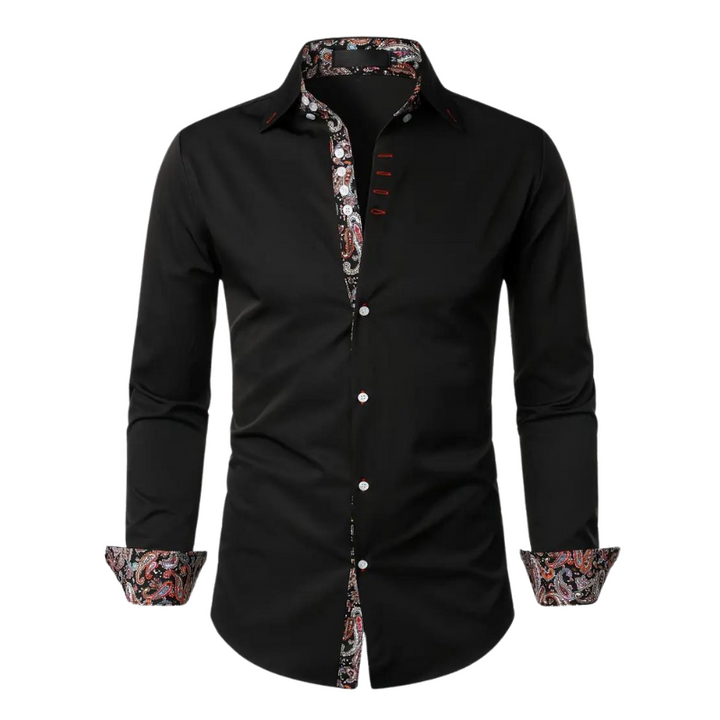 Sem | Overhemd Heren Slim Fit Paisley Accenten Lange Mouw