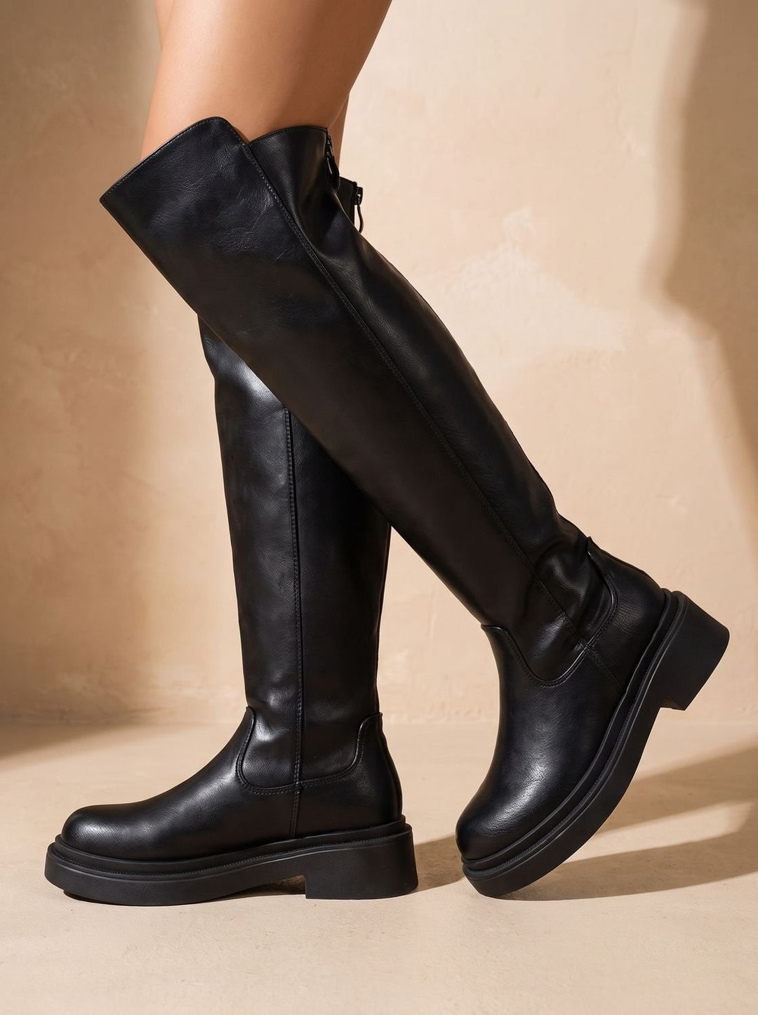 Seraphina | Women's Over the Knee Platform Boots Leather-Look