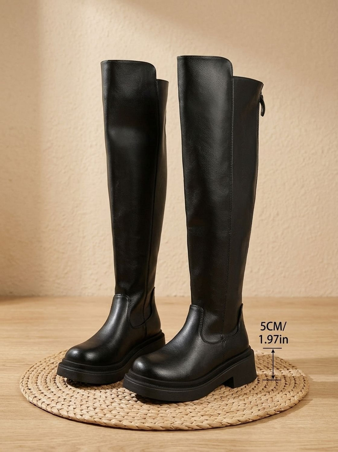 Seraphina | Women's Over the Knee Platform Boots Leather-Look