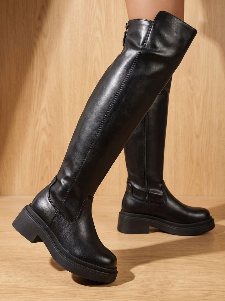 Seraphina | Women's Over the Knee Platform Boots Leather-Look