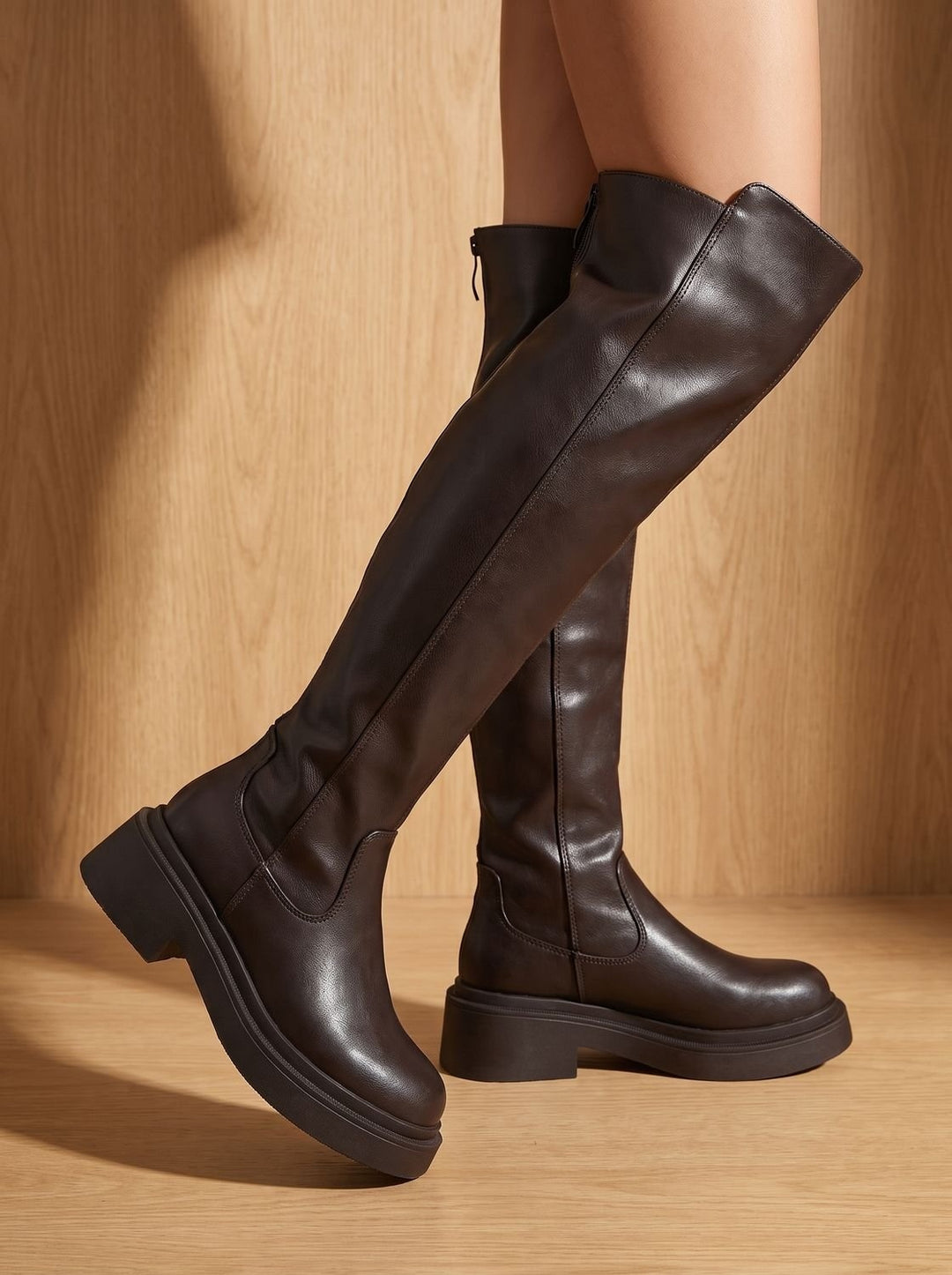 Seraphina | Women's Over the Knee Platform Boots Leather-Look