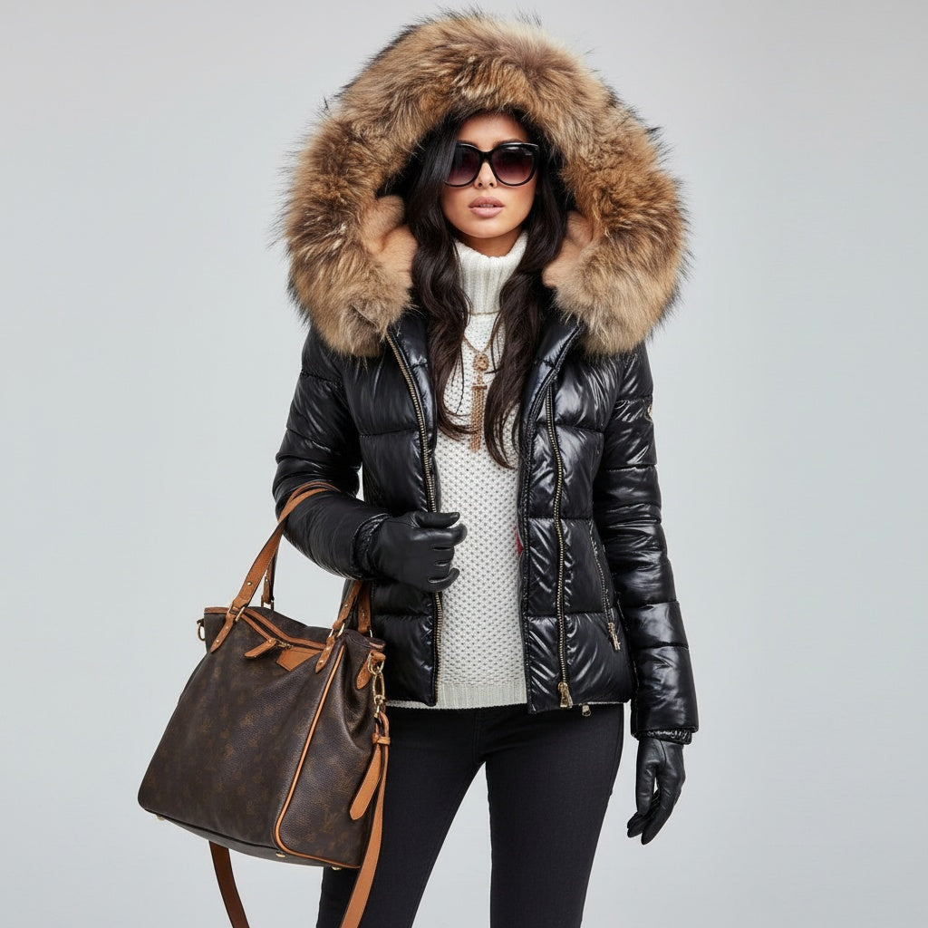 Seraphina | Women's Winter Puffer Jacket with Faux Fur Hood