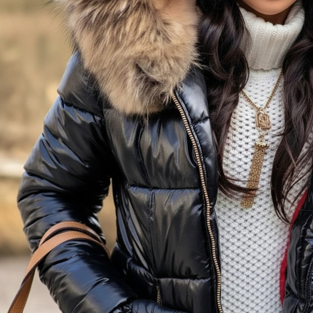 Seraphina | Women's Winter Puffer Jacket with Faux Fur Hood