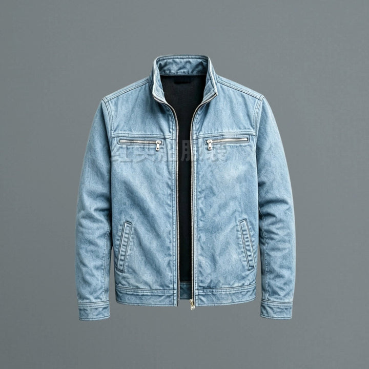 Silas | Men's Bomber Jacket with Stand Collar and Zip Pockets