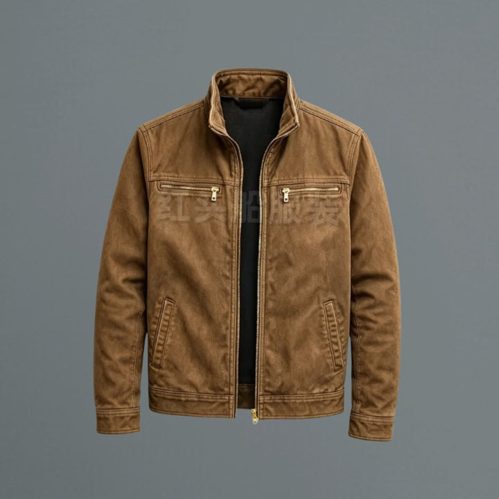 Silas | Men's Bomber Jacket with Stand Collar and Zip Pockets