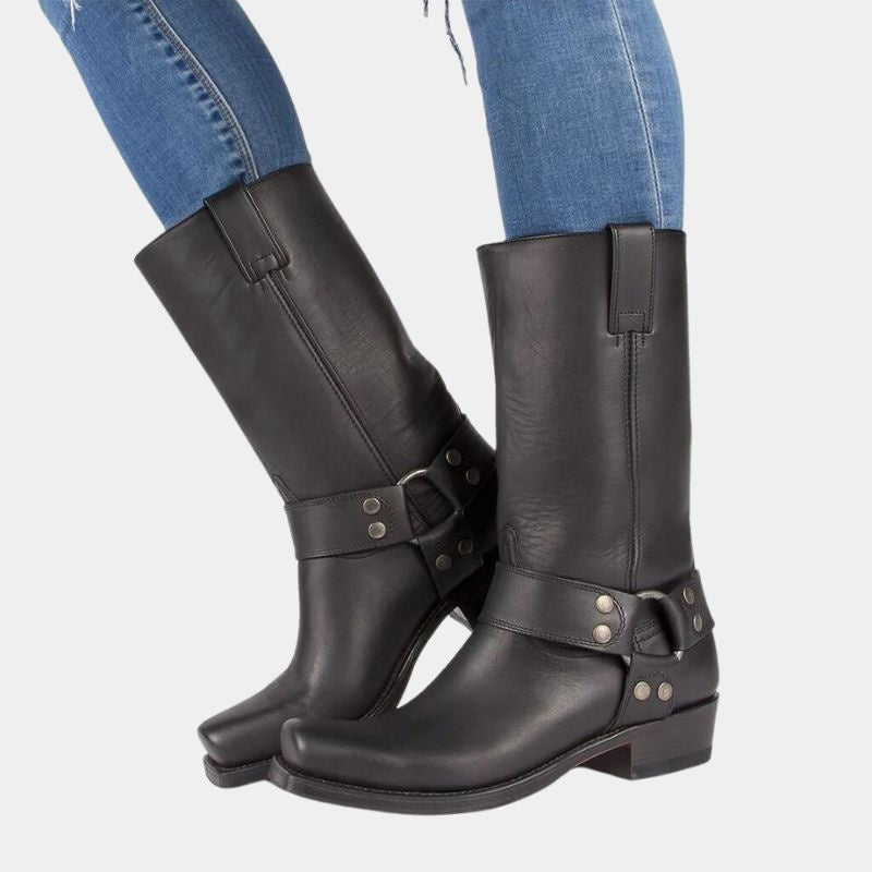 Silas | Men's Square Toe Cowboy Boots with Harness Strap