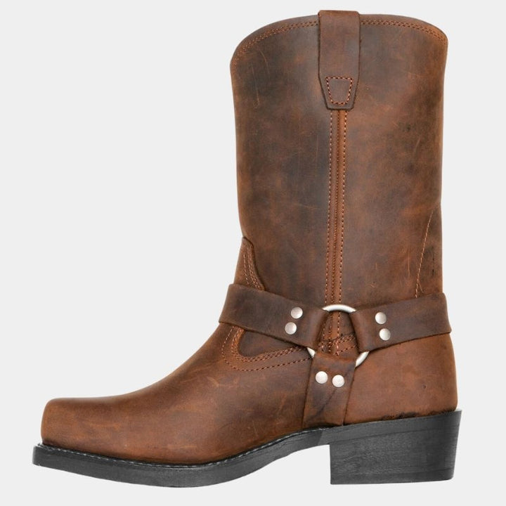 Silas | Men's Square Toe Cowboy Boots with Harness Strap