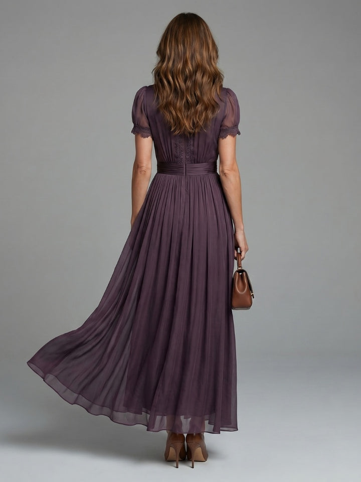Sophie | Avondjurken Kanten Jurk Dames Maxi Geplooide Taille