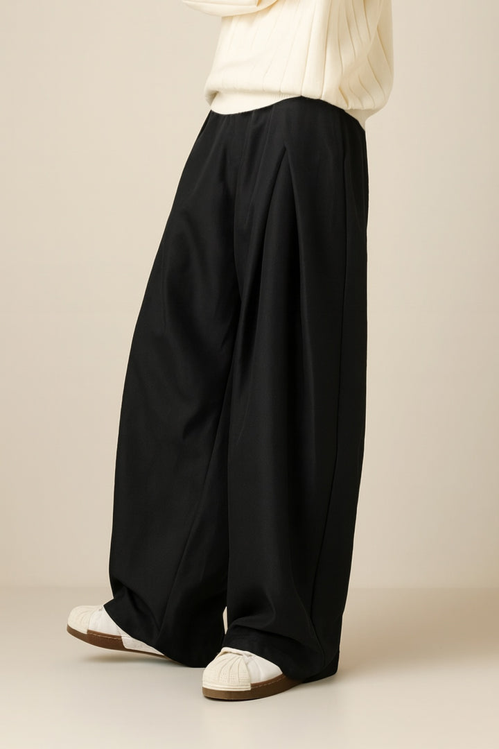 Stijn | Broek Flared Heren Geplooide Wijde Pijp Hoge Taille