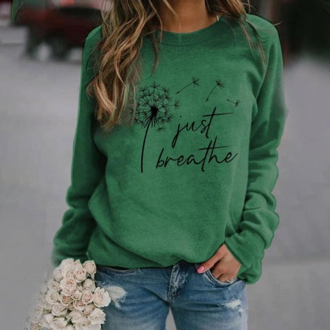 Sylvie | Women's Graphic Crewneck Sweatshirt with Dandelion Print
