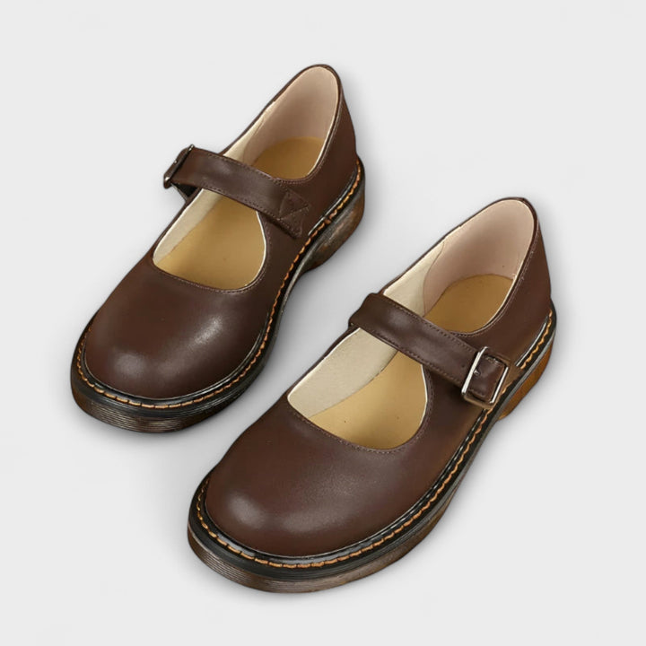 Tabitha | Women's Vintage Mary Jane Shoes Flats with Buckle Strap