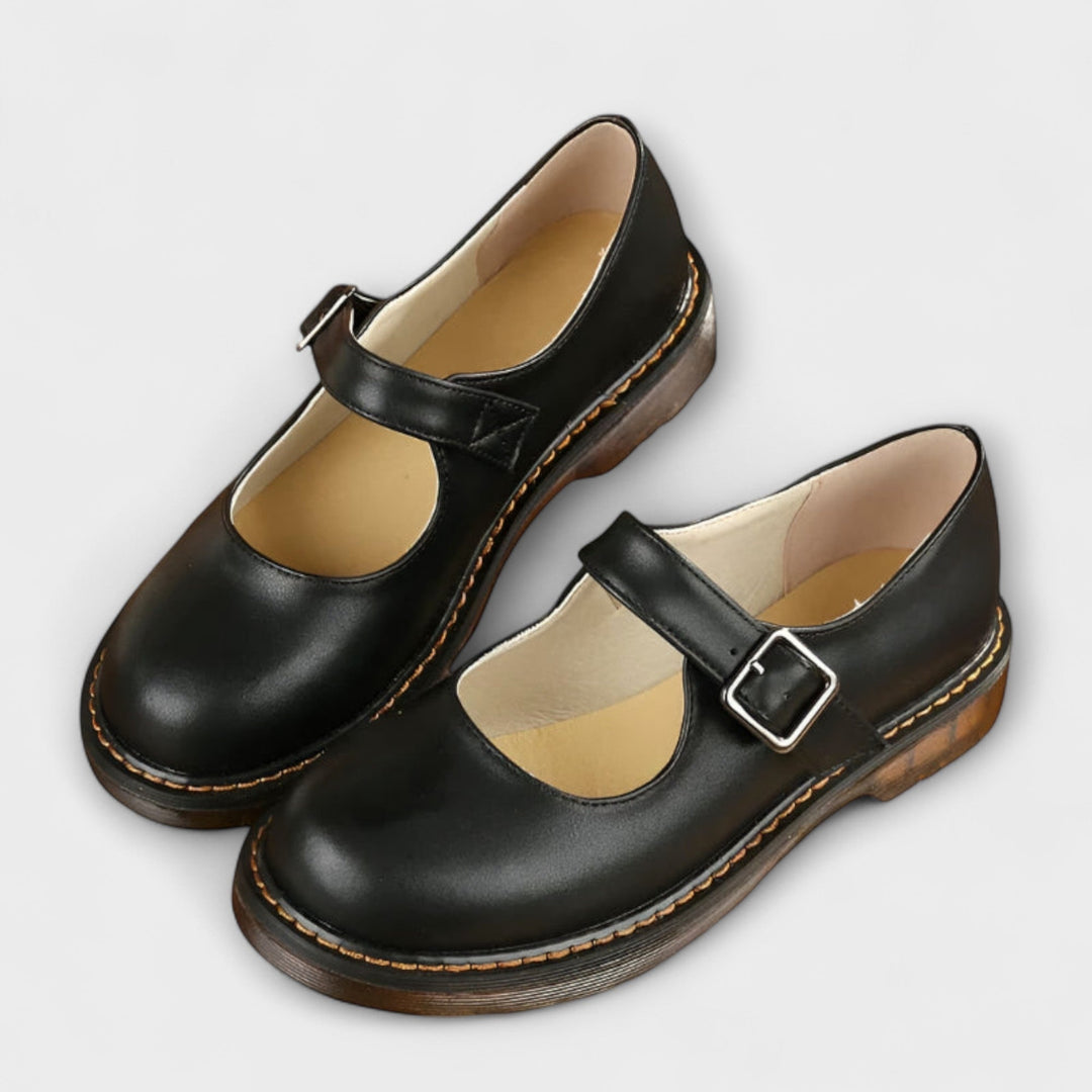 Tabitha | Women's Vintage Mary Jane Shoes Flats with Buckle Strap