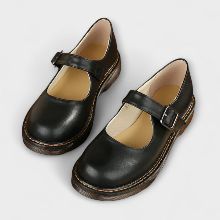 Tabitha | Women's Vintage Mary Jane Shoes Flats with Buckle Strap