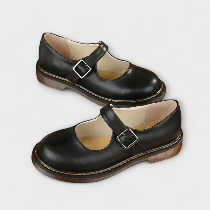 Tabitha | Women's Vintage Mary Jane Shoes Flats with Buckle Strap