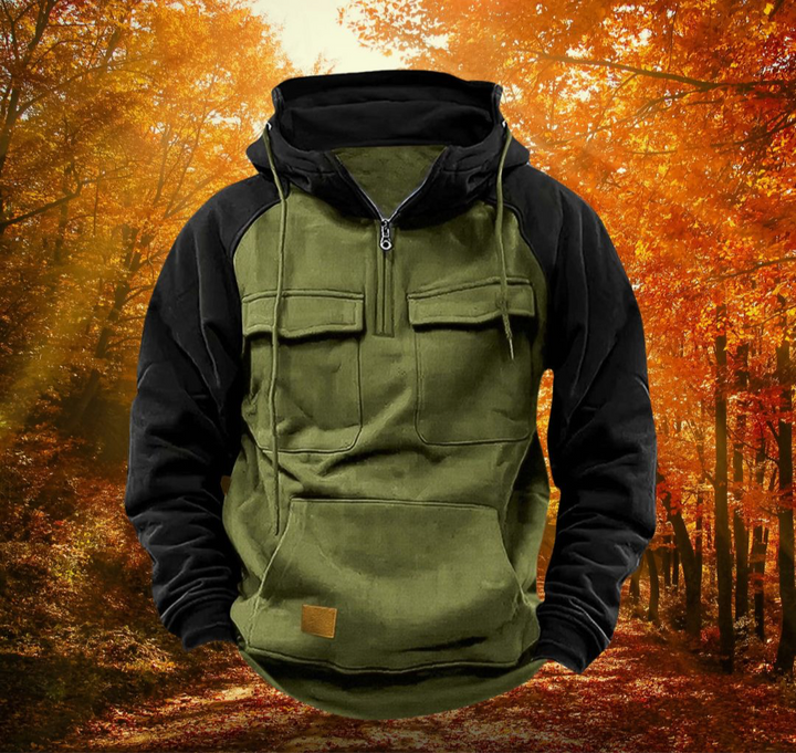 Thaddeus | Men's Half Zip Hoodie Sweatshirt with Pockets