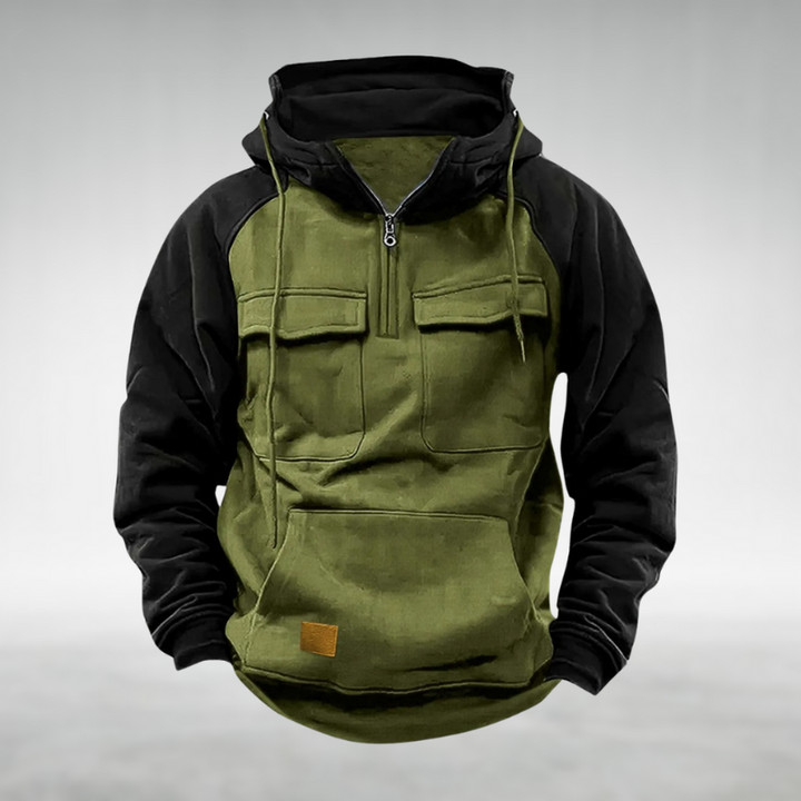 Thaddeus | Men's Half Zip Hoodie Sweatshirt with Pockets