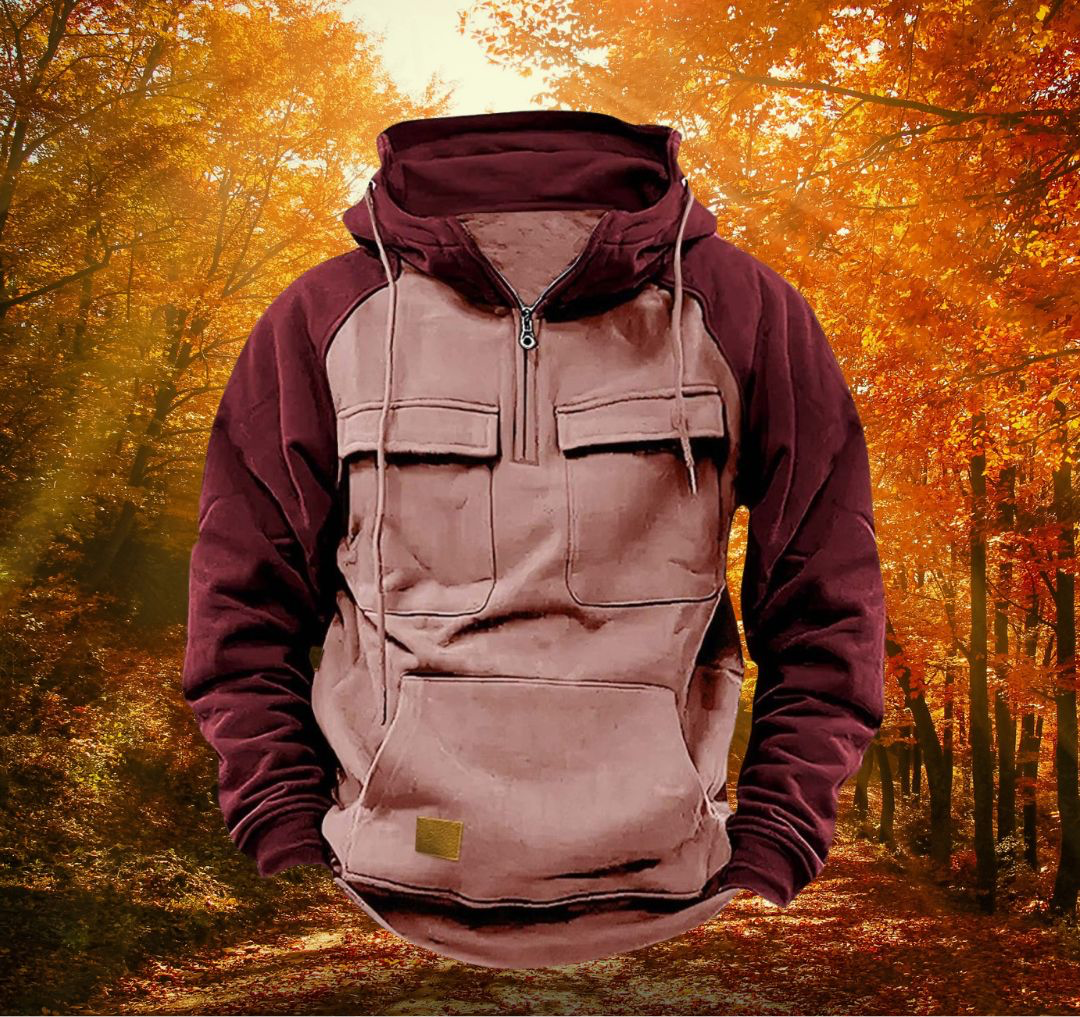 Thaddeus | Men's Half Zip Hoodie Sweatshirt with Pockets