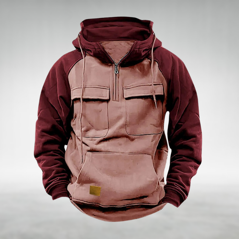 Thaddeus | Men's Half Zip Hoodie Sweatshirt with Pockets