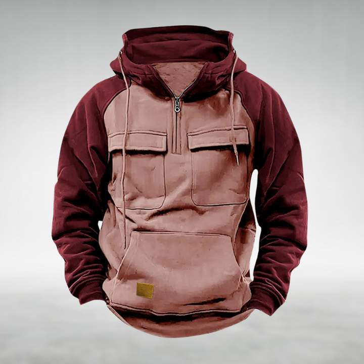 Thaddeus | Men's Half Zip Hoodie Sweatshirt with Pockets