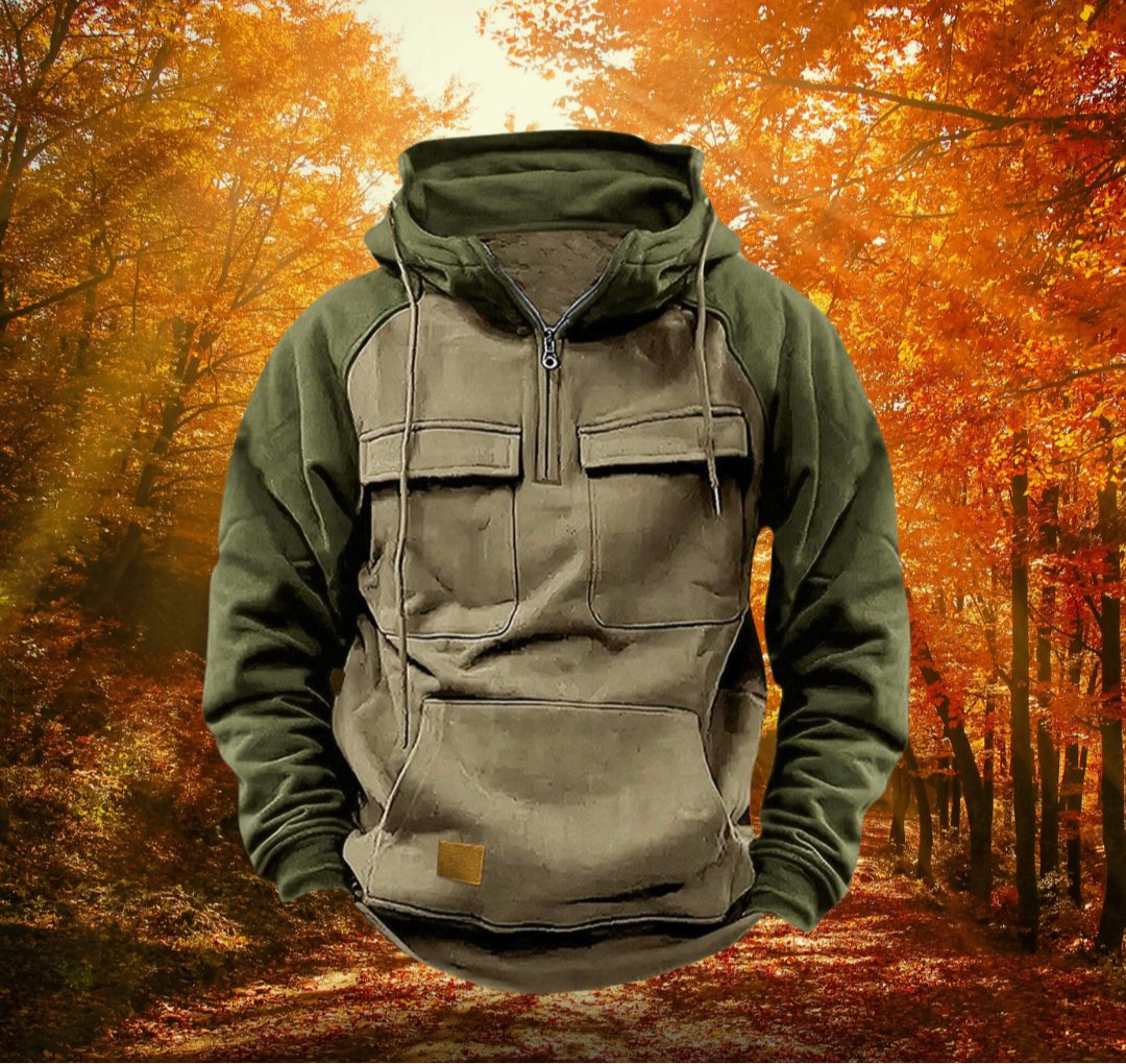 Thaddeus | Men's Half Zip Hoodie Sweatshirt with Pockets