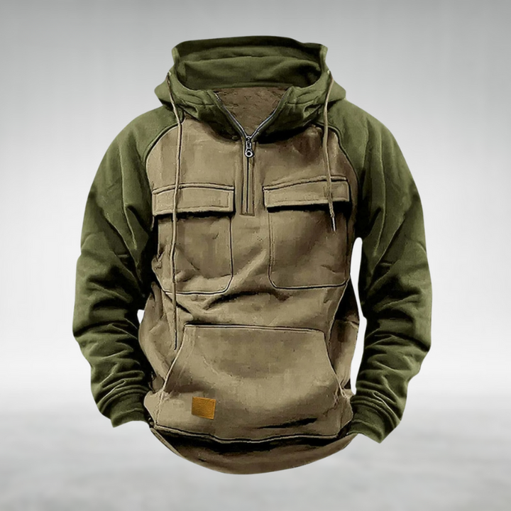 Thaddeus | Men's Half Zip Hoodie Sweatshirt with Pockets