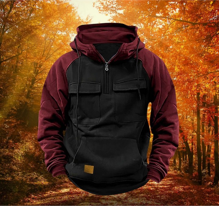 Thaddeus | Men's Half Zip Hoodie Sweatshirt with Pockets