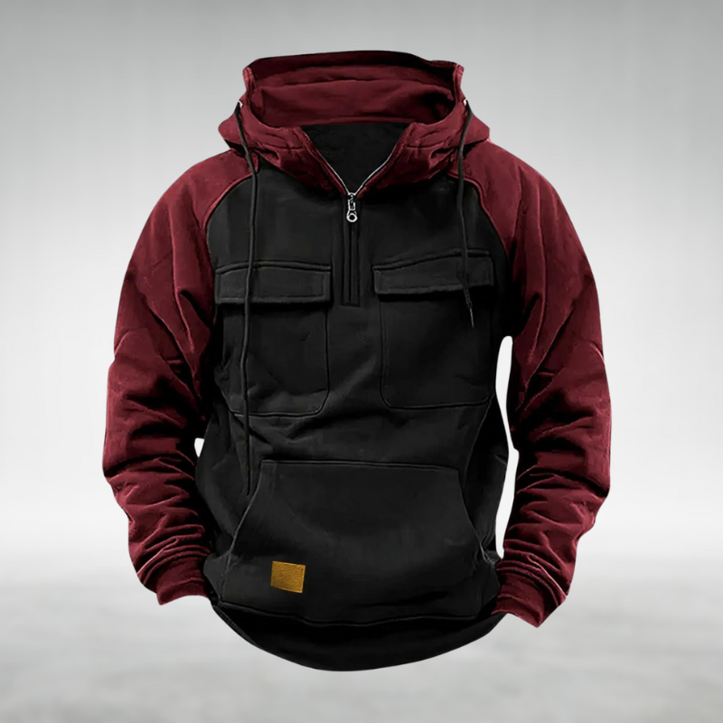 Thaddeus | Men's Half Zip Hoodie Sweatshirt with Pockets
