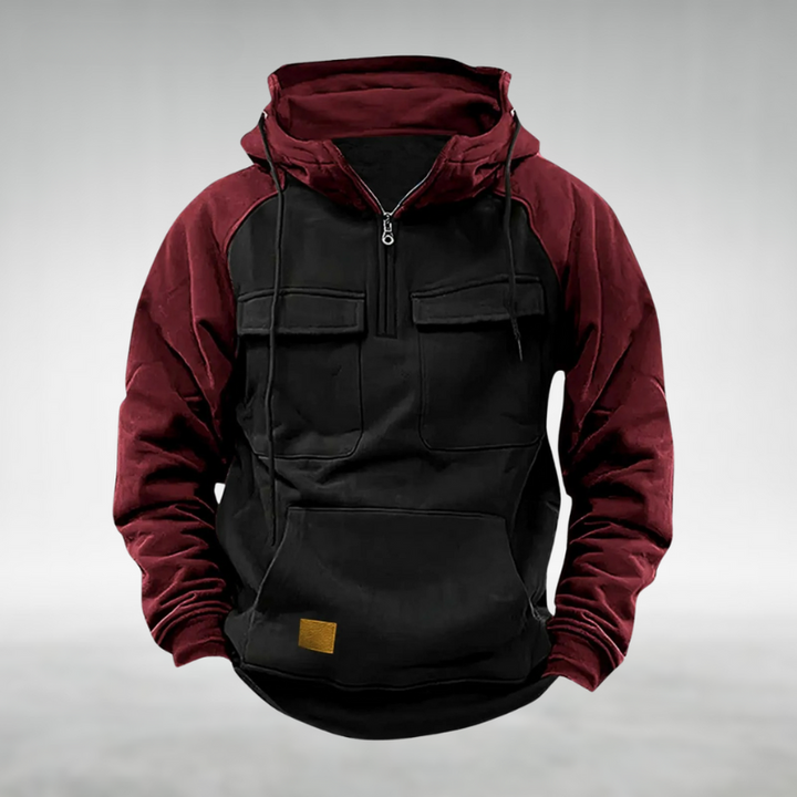 Thaddeus | Men's Half Zip Hoodie Sweatshirt with Pockets