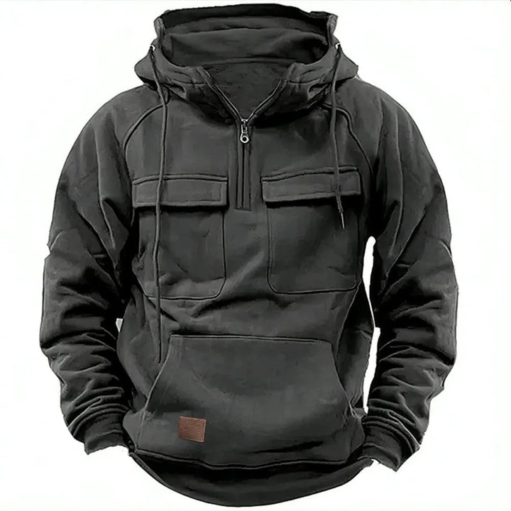 Thaddeus | Men's Half Zip Hoodie Sweatshirt with Pockets