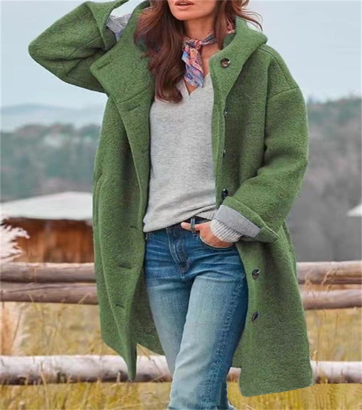 Theodora | Women's Long Wool Winter Coat with Hood
