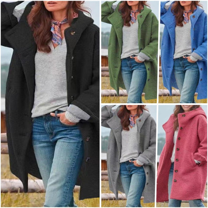 Theodora | Women's Long Wool Winter Coat with Hood