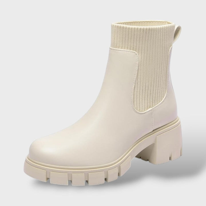 Theodora | Women's Platform Chelsea Ankle Boots Faux Leather