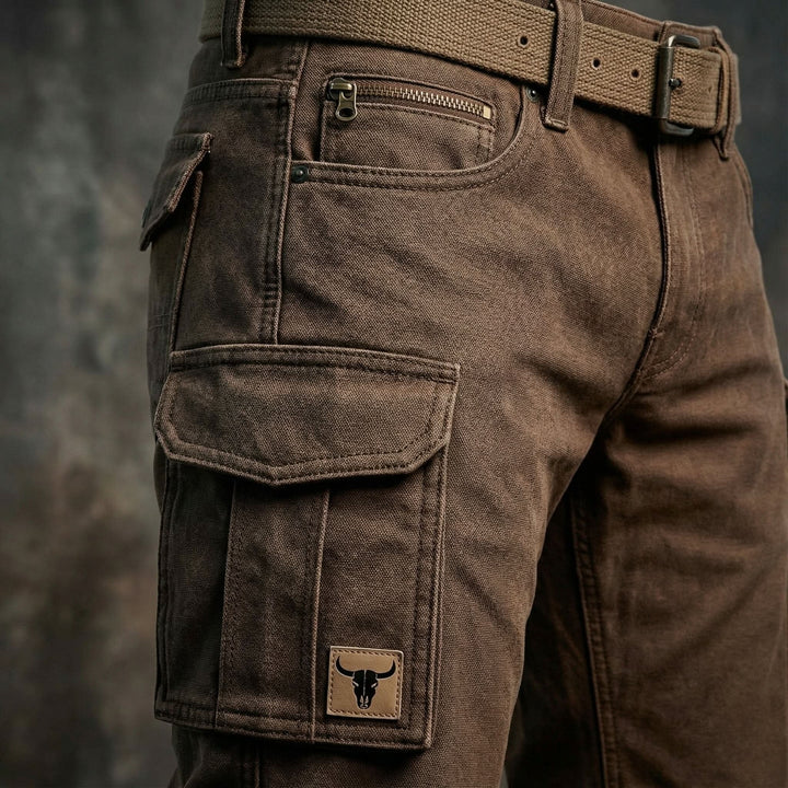 Thijs | Cargo Broek Heren Katoen Canvas Multi-Pocket