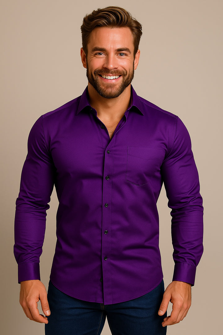 Tim | Overhemd Heren Lange Mouwen Slim Fit Kreukvrij