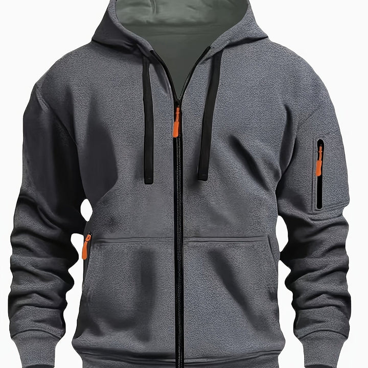 Ulysses | Men's Zip Up Hoodie Sweatshirt with Sleeve Pocket