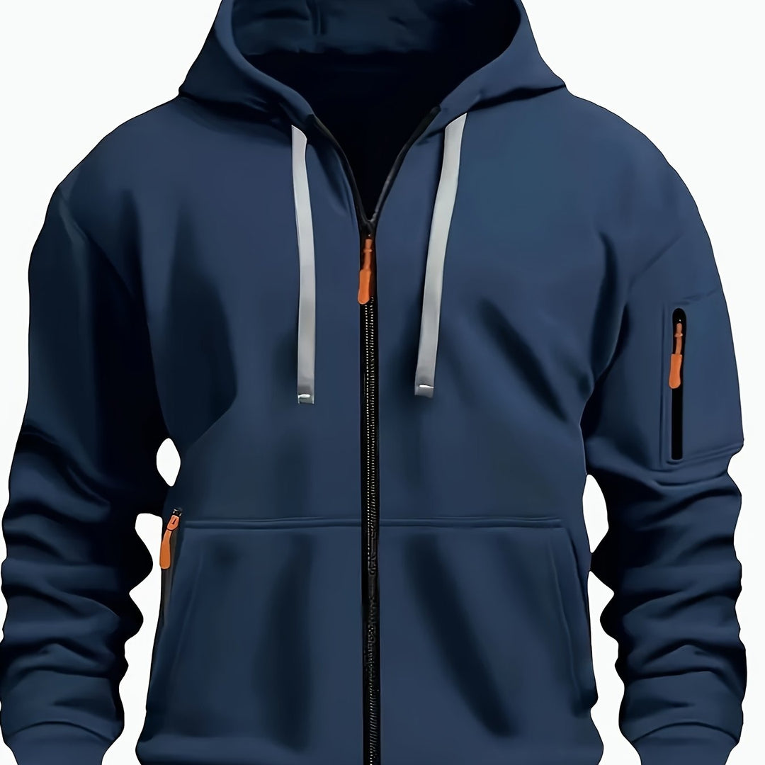 Ulysses | Men's Zip Up Hoodie Sweatshirt with Sleeve Pocket