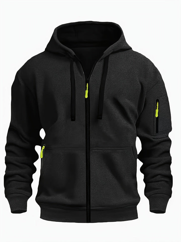 Ulysses | Men's Zip Up Hoodie Sweatshirt with Sleeve Pocket