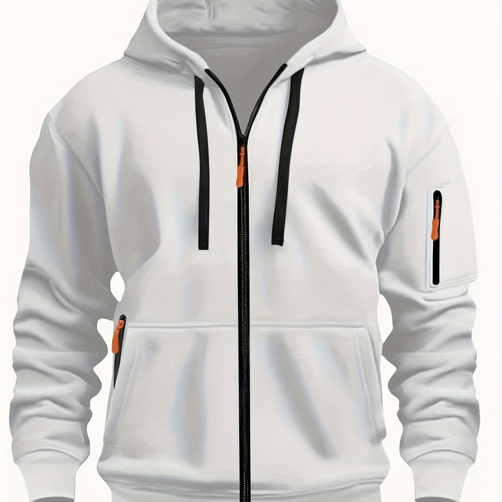 Ulysses | Men's Zip Up Hoodie Sweatshirt with Sleeve Pocket