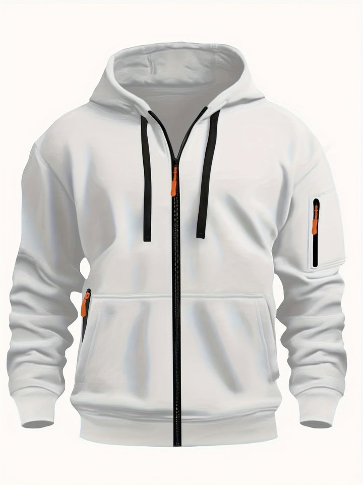Ulysses | Men's Zip Up Hoodie Sweatshirt with Sleeve Pocket