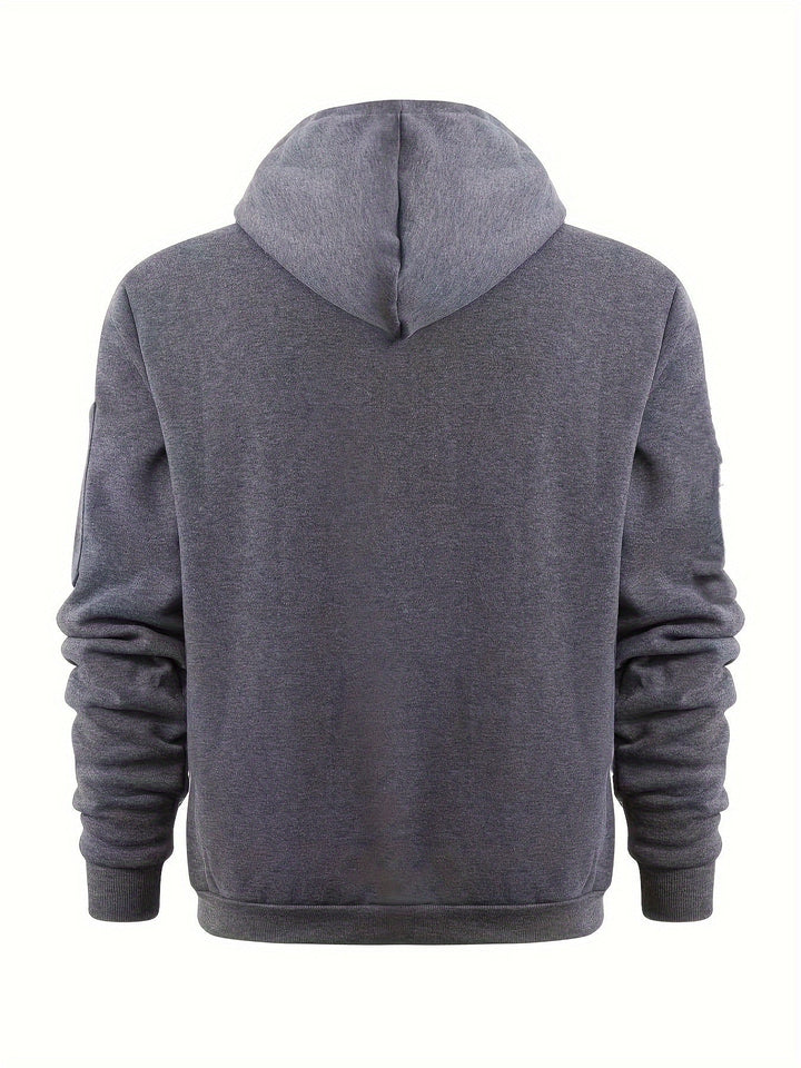 Ulysses | Men's Zip Up Hoodie Sweatshirt with Sleeve Pocket