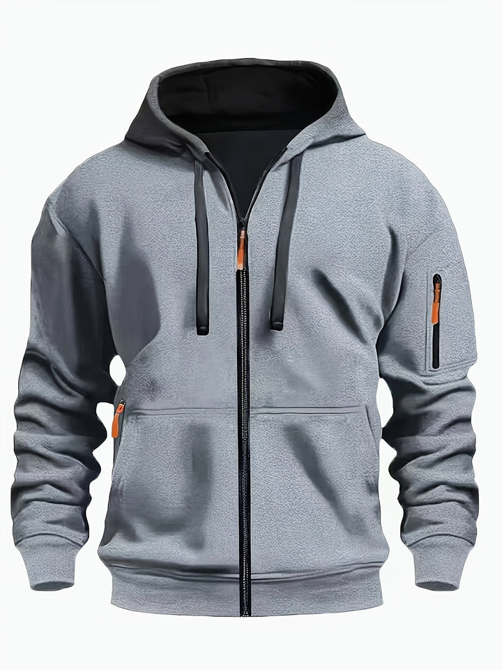 Ulysses | Men's Zip Up Hoodie Sweatshirt with Sleeve Pocket