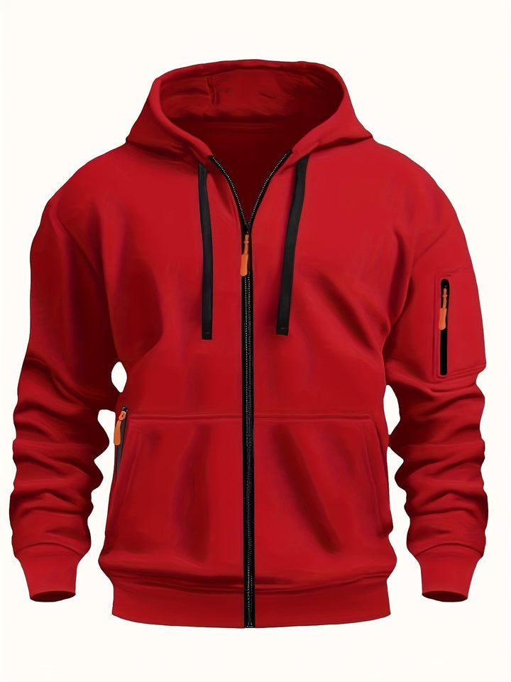 Ulysses | Men's Zip Up Hoodie Sweatshirt with Sleeve Pocket