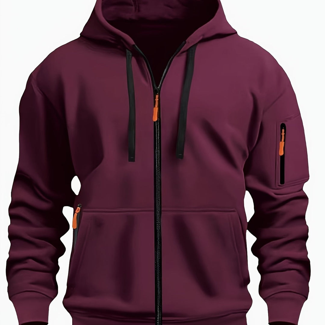 Ulysses | Men's Zip Up Hoodie Sweatshirt with Sleeve Pocket
