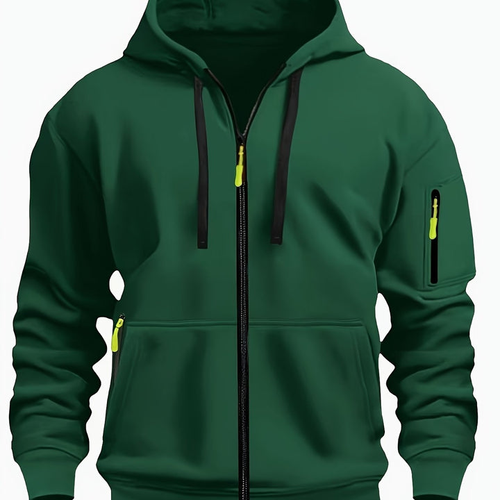 Ulysses | Men's Zip Up Hoodie Sweatshirt with Sleeve Pocket