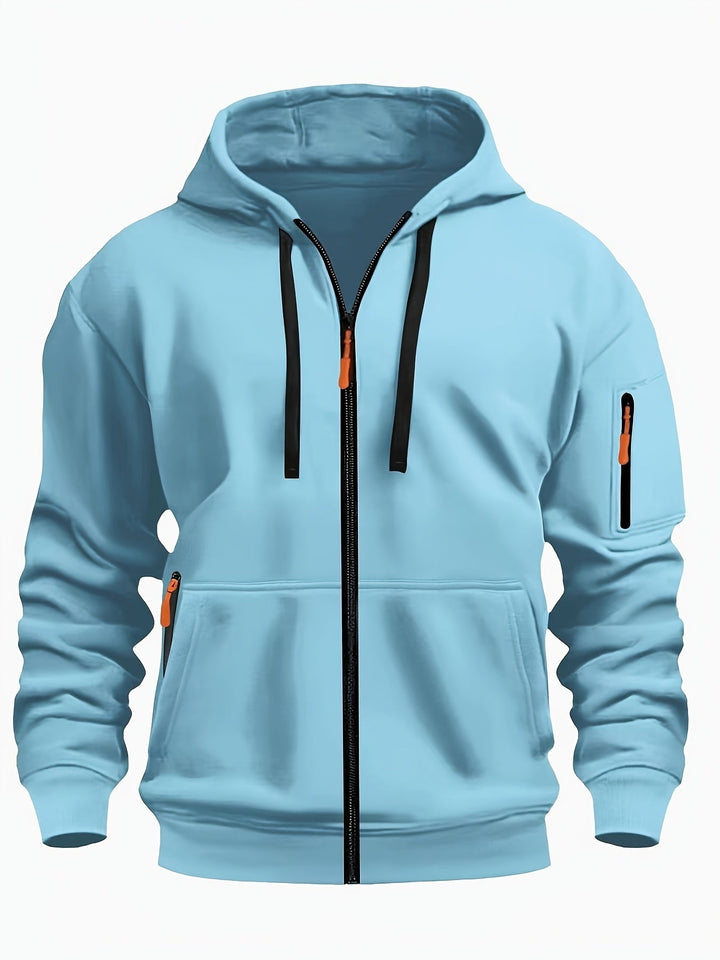 Ulysses | Men's Zip Up Hoodie Sweatshirt with Sleeve Pocket