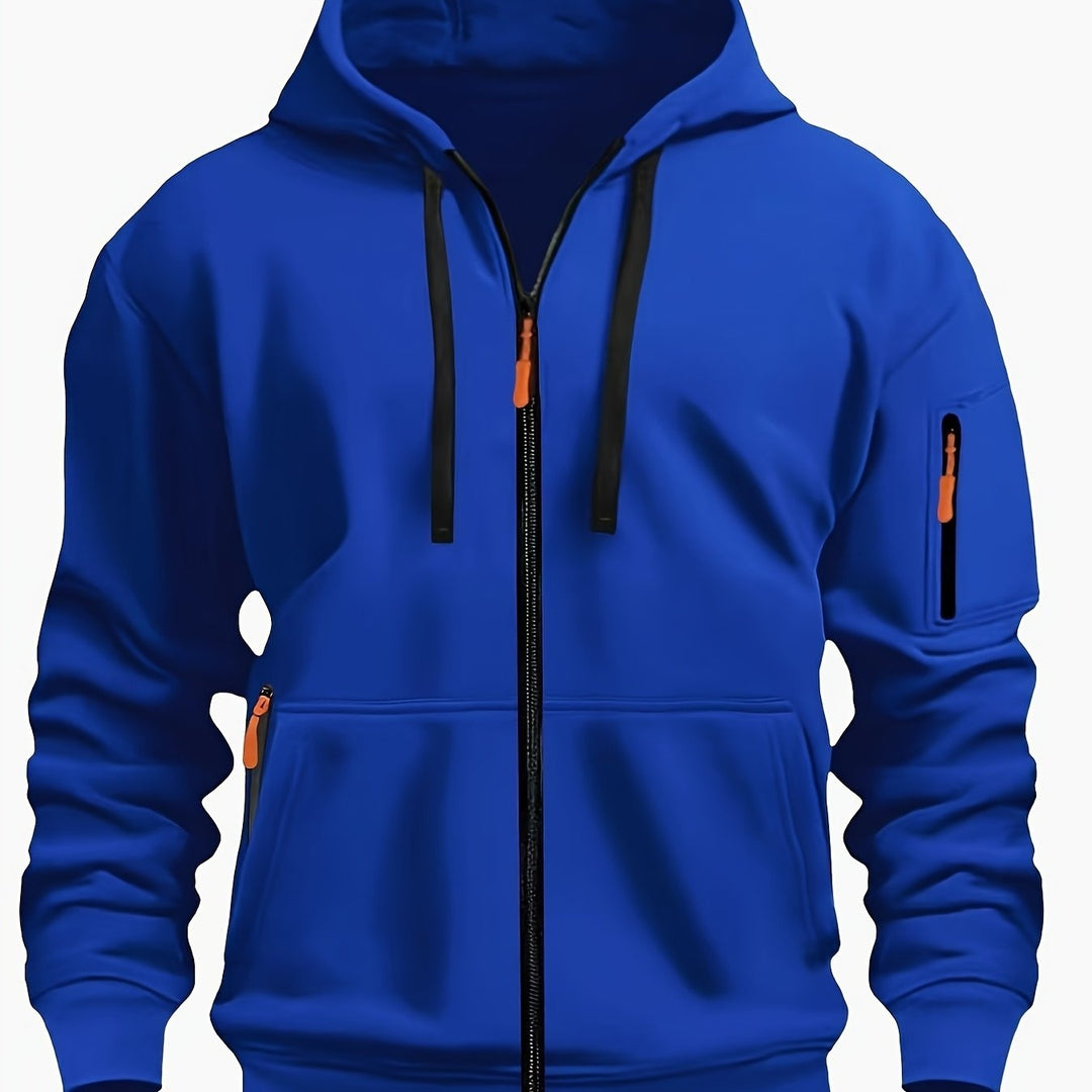 Ulysses | Men's Zip Up Hoodie Sweatshirt with Sleeve Pocket