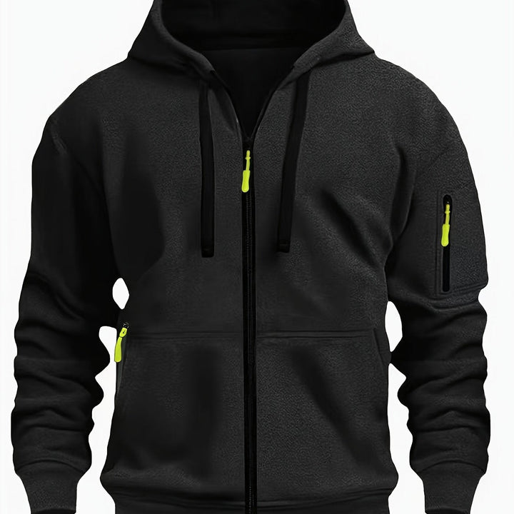 Ulysses | Men's Zip Up Hoodie Sweatshirt with Sleeve Pocket