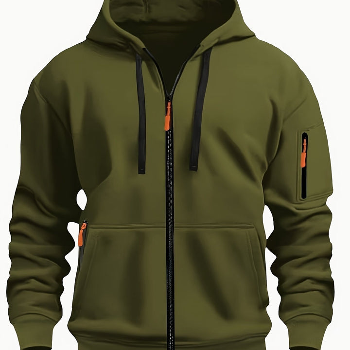 Ulysses | Men's Zip Up Hoodie Sweatshirt with Sleeve Pocket
