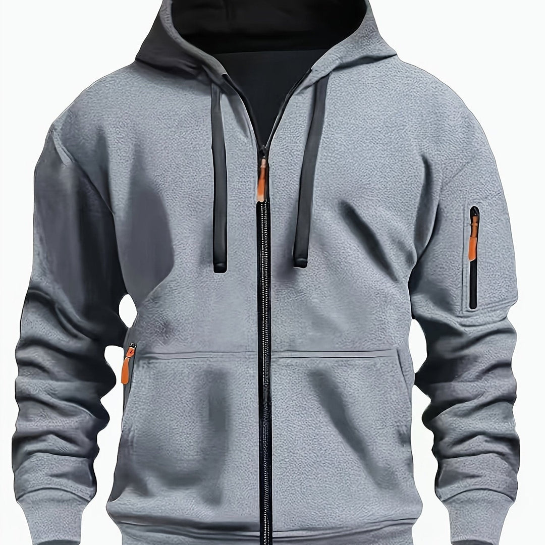 Ulysses | Men's Zip Up Hoodie Sweatshirt with Sleeve Pocket