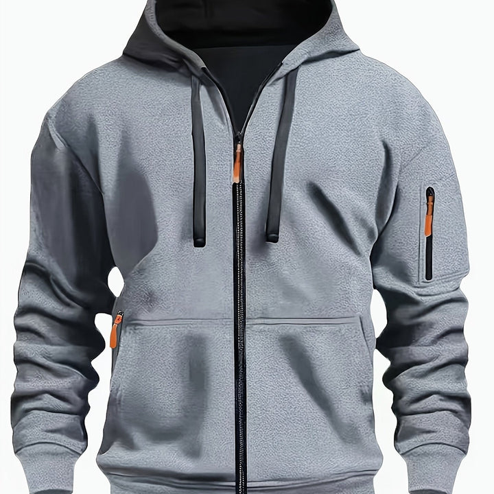 Ulysses | Men's Zip Up Hoodie Sweatshirt with Sleeve Pocket